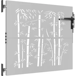 vidaXL Puerta de jardín acero corten diseño bambú 85x75 cm New