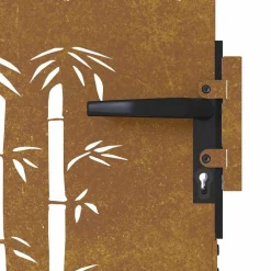 vidaXL Puerta de jardín acero corten diseño bambú 85x75 cm New