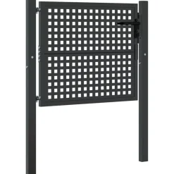 vidaXL Vallas De Jardín-Puerta de jardín Antracita 100x75 cm Acero