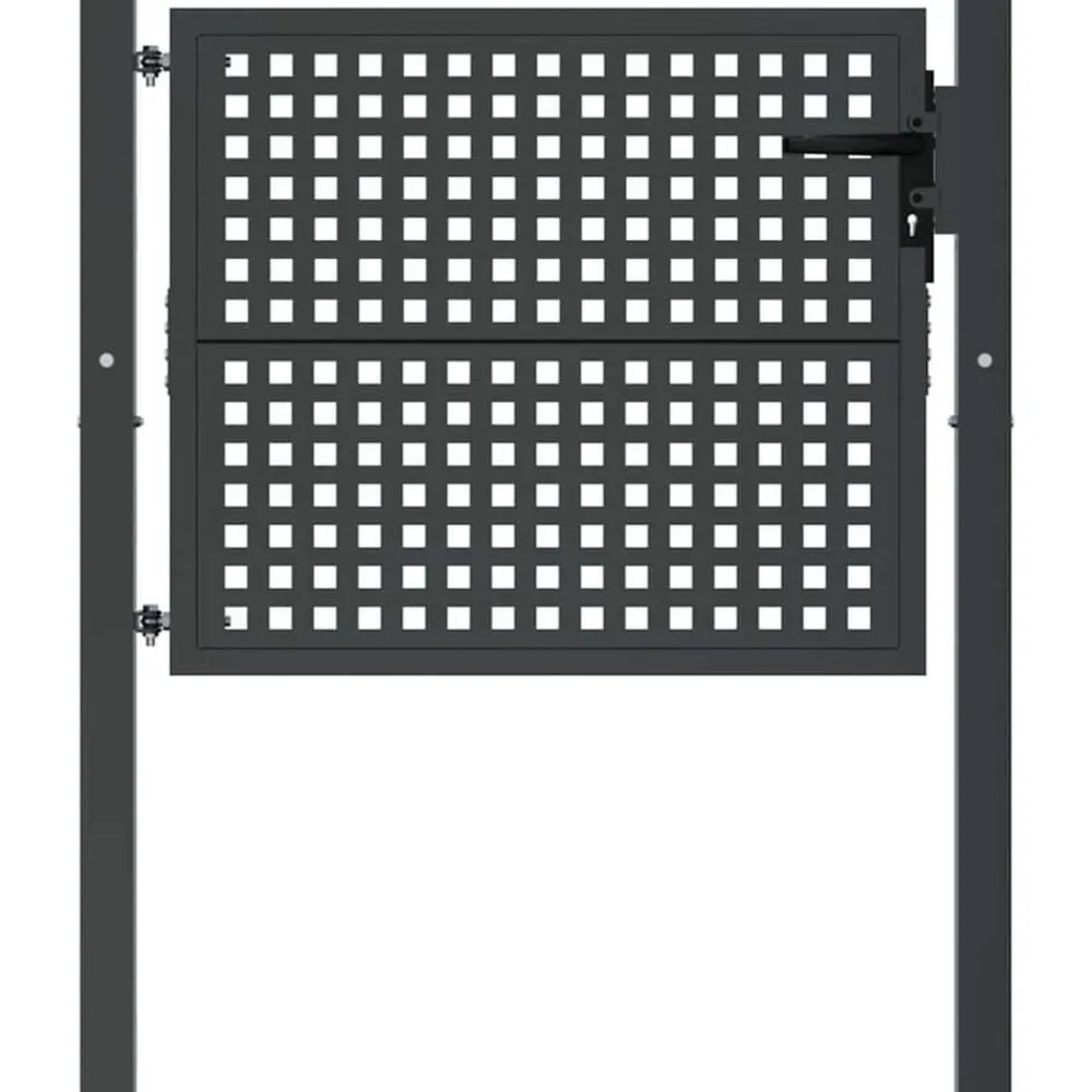 vidaXL Vallas De Jardín-Puerta de jardín Antracita 100x75 cm Acero