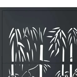 vidaXL Vallas De Jardín-Puerta de jardín antracita 100x75 cm acero diseño bambú