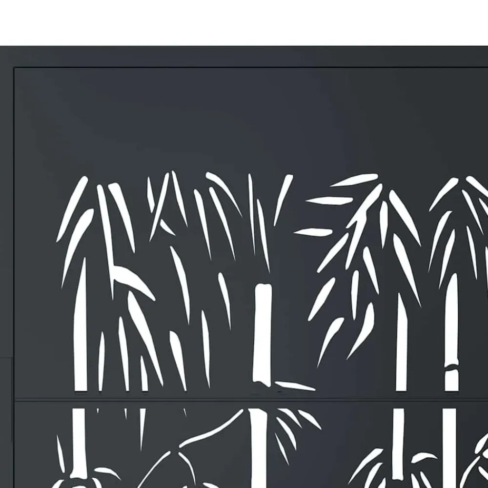 vidaXL Vallas De Jardín-Puerta de jardín antracita 100x75 cm acero diseño bambú