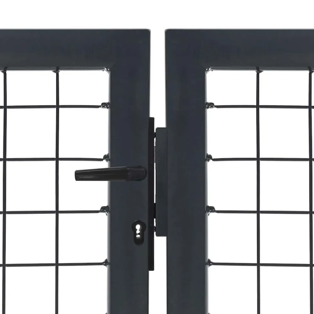 vidaXL Puerta de jardín con postes de acero 350x100 cm Antracita New