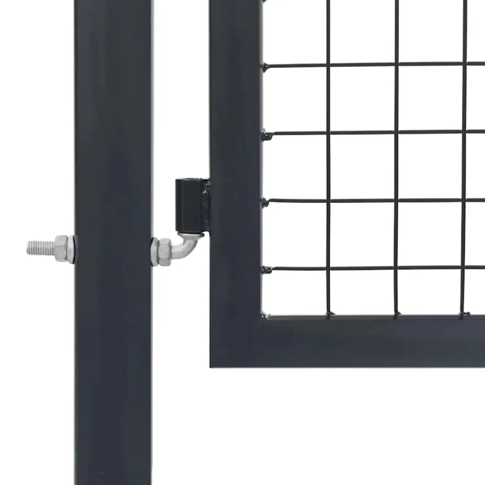vidaXL Puerta de jardín con postes de acero 350x100 cm Antracita New