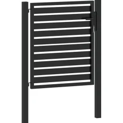 vidaXL Vallas De Jardín-Puerta de jardín con cerradura de aluminio negra 100x100 cm