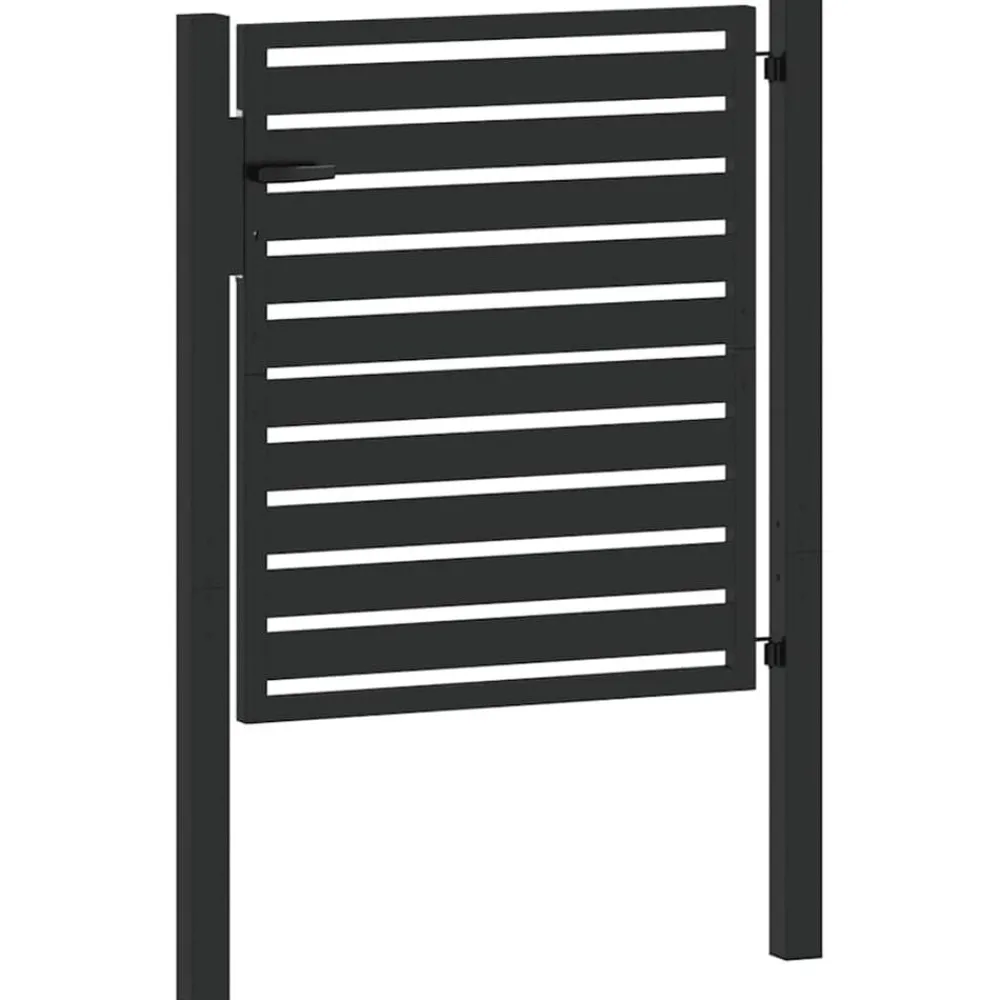 vidaXL Vallas De Jardín-Puerta de jardín con cerradura de aluminio negra 100x100 cm