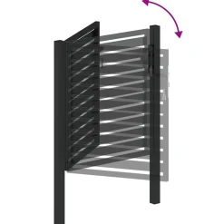 vidaXL Vallas De Jardín-Puerta de jardín con cerradura de aluminio negra 100x100 cm