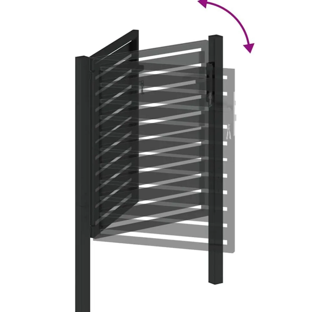vidaXL Vallas De Jardín-Puerta de jardín con cerradura de aluminio negra 100x100 cm