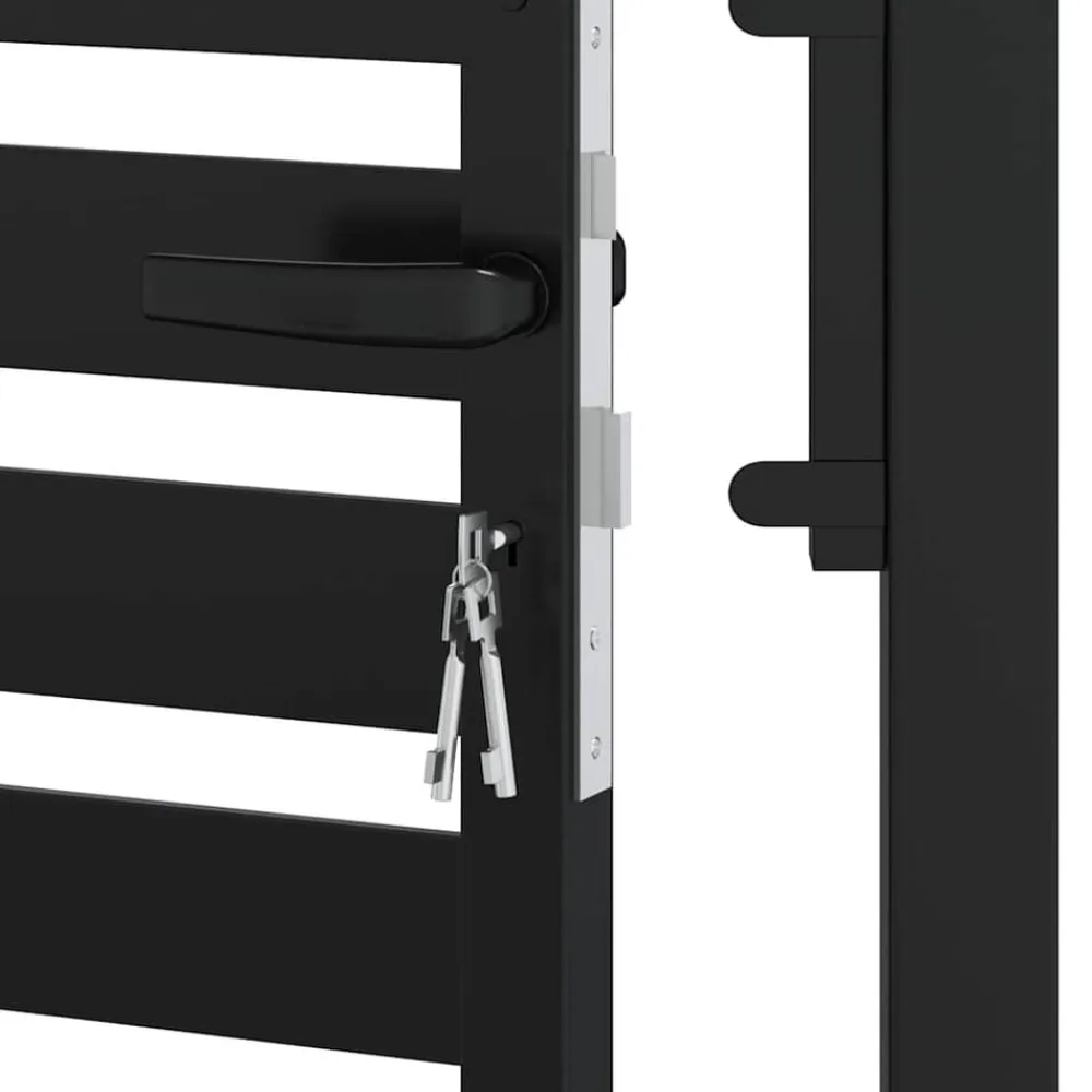 vidaXL Vallas De Jardín-Puerta de jardín con cerradura de aluminio negra 100x100 cm