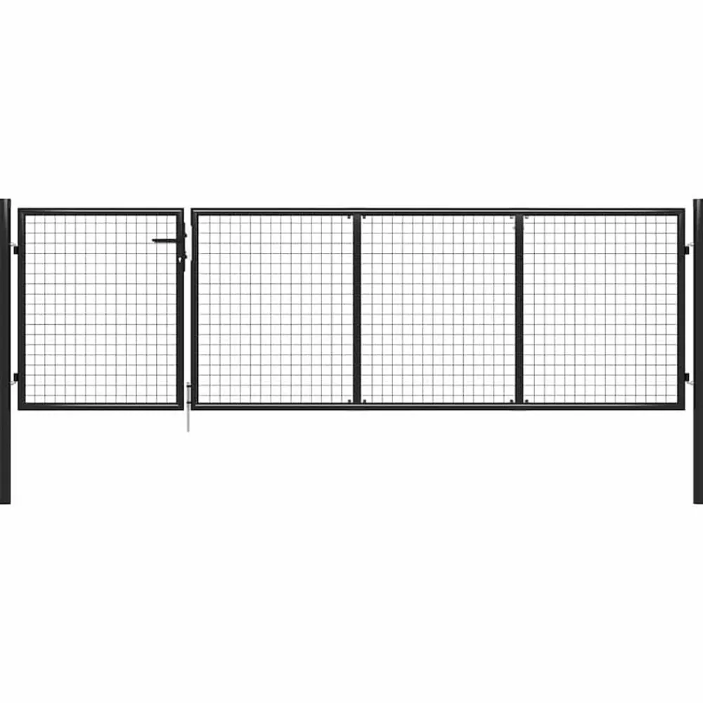 vidaXL Puerta de jardín de acero 350 x 75 cm Antracita Hot