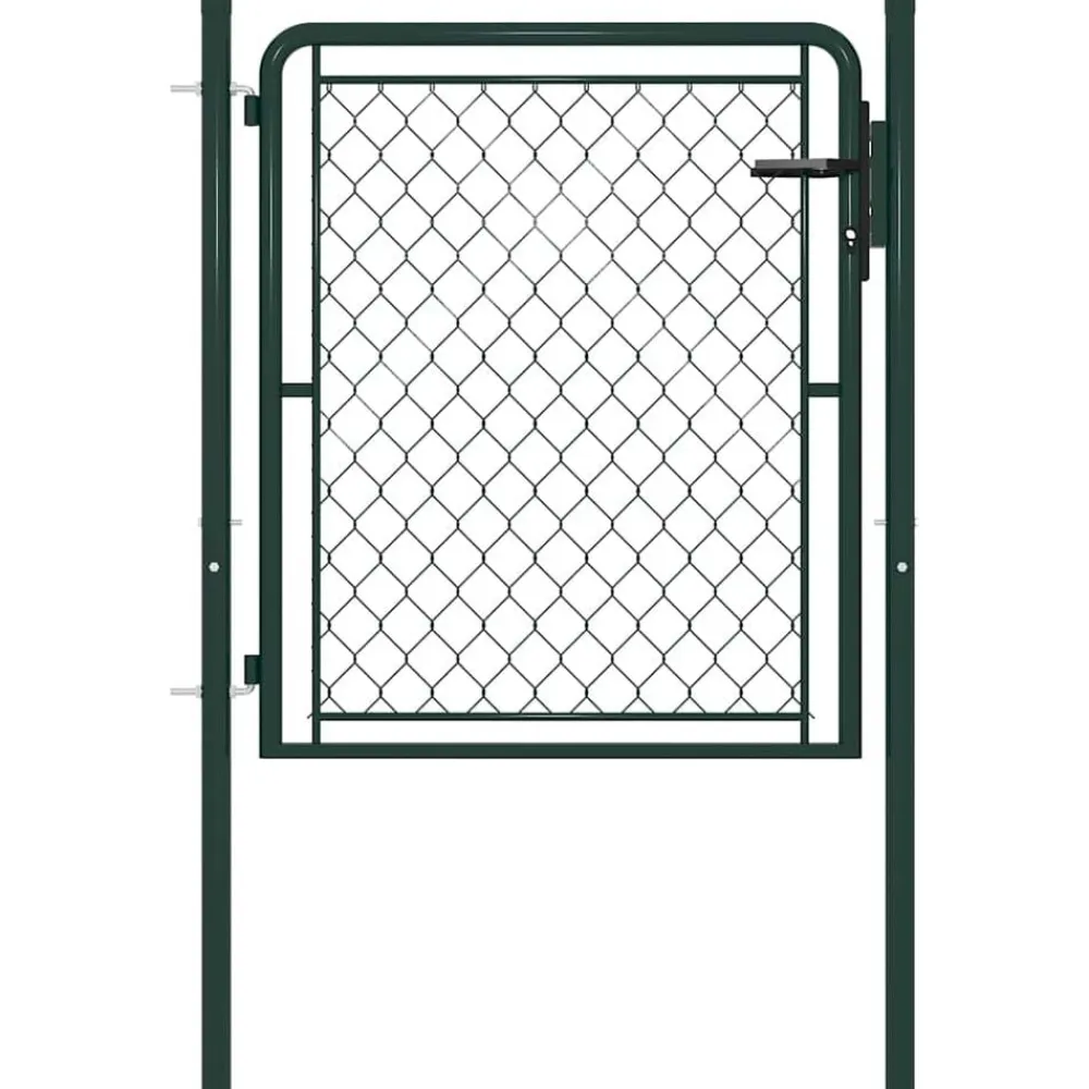 vidaXL Puerta de jardín de acero 100 x 75 cm Verde Clearance