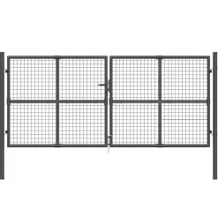 vidaXL Vallas De Jardín-Puerta de jardín de malla color 300 x 125 cm acero galvanizado
