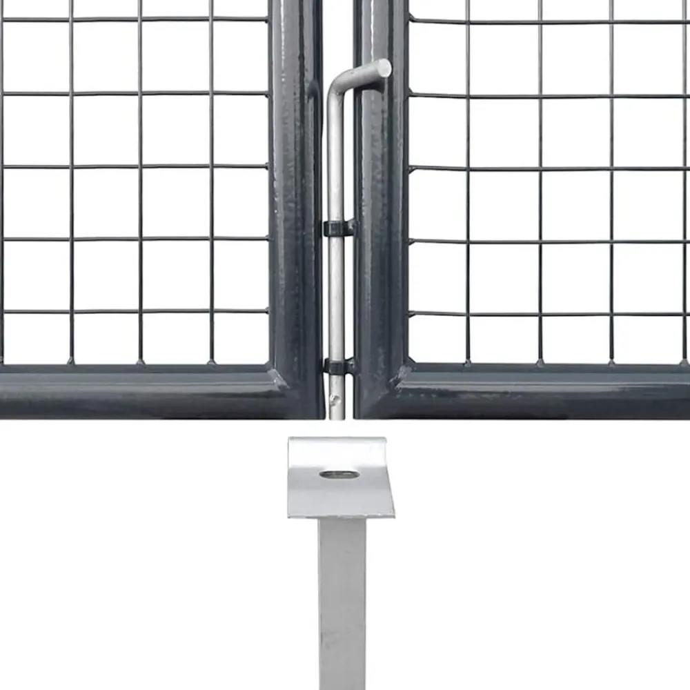 vidaXL Vallas De Jardín-Puerta de jardín de malla color 300 x 125 cm acero galvanizado