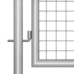 vidaXL Vallas De Jardín-Puerta de jardín de acero galvanizado 400 x 75 cm color plata