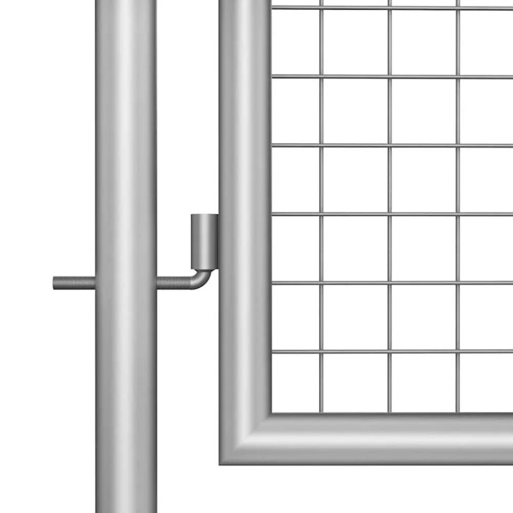vidaXL Vallas De Jardín-Puerta de jardín de acero galvanizado 400 x 75 cm color plata