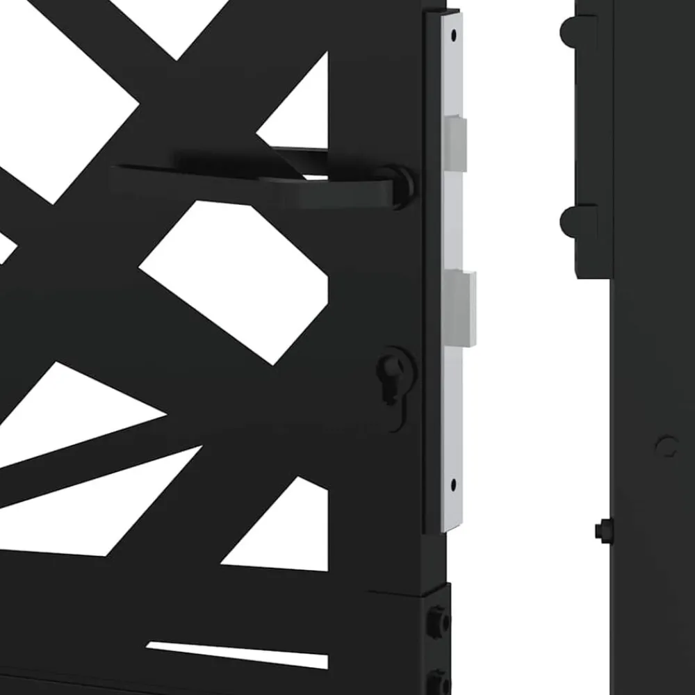 vidaXL Vallas De Jardín-Puerta de jardín de acero negra diseño luminoso 100x100 cm