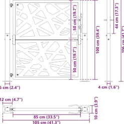 vidaXL Vallas De Jardín-Puerta de jardín de acero negra diseño luminoso 100x100 cm