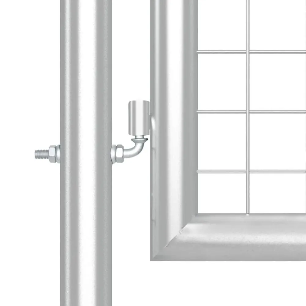 vidaXL Vallas De Jardín-Puerta de jardín de malla color plata 300 x 125 cm acero galvanizado