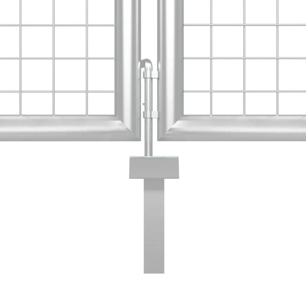 vidaXL Vallas De Jardín-Puerta de jardín de malla color plata 300 x 125 cm acero galvanizado