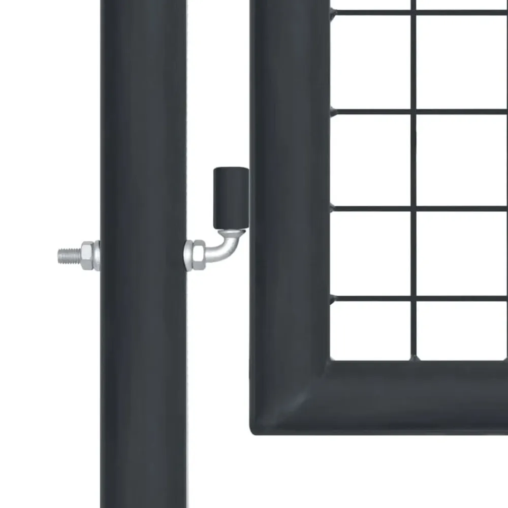 vidaXL Puerta de jardín de malla acero galvanizado 400 x 75 cm gris