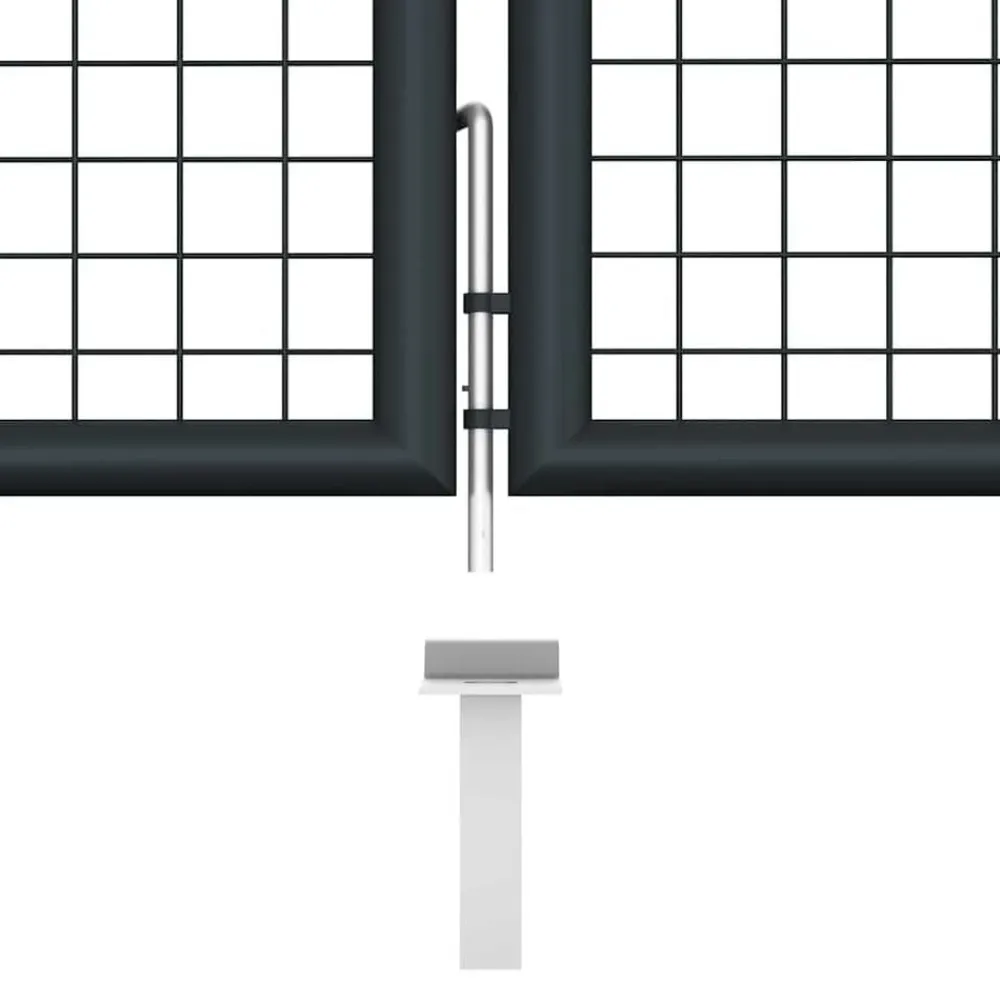 vidaXL Puerta de jardín de malla acero galvanizado 400 x 75 cm gris