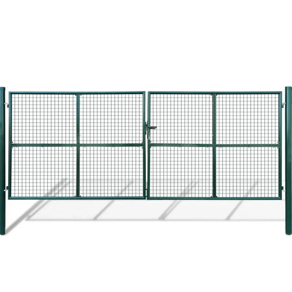 vidaXL Puerta de jardín de malla 400x150 cm Verde