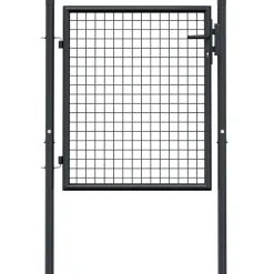 vidaXL Puerta de jardín de malla acero galvanizado 100 x 75 cm gris New