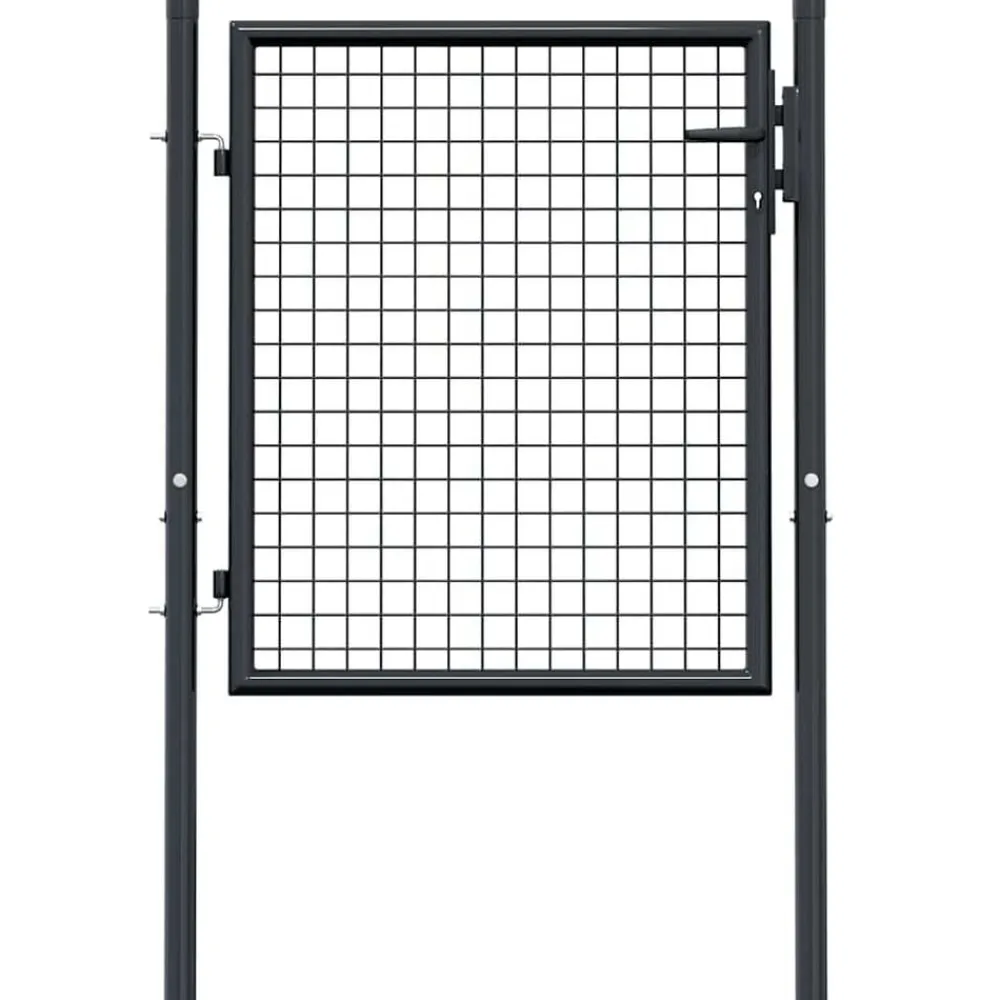 vidaXL Puerta de jardín de malla acero galvanizado 100 x 75 cm gris New