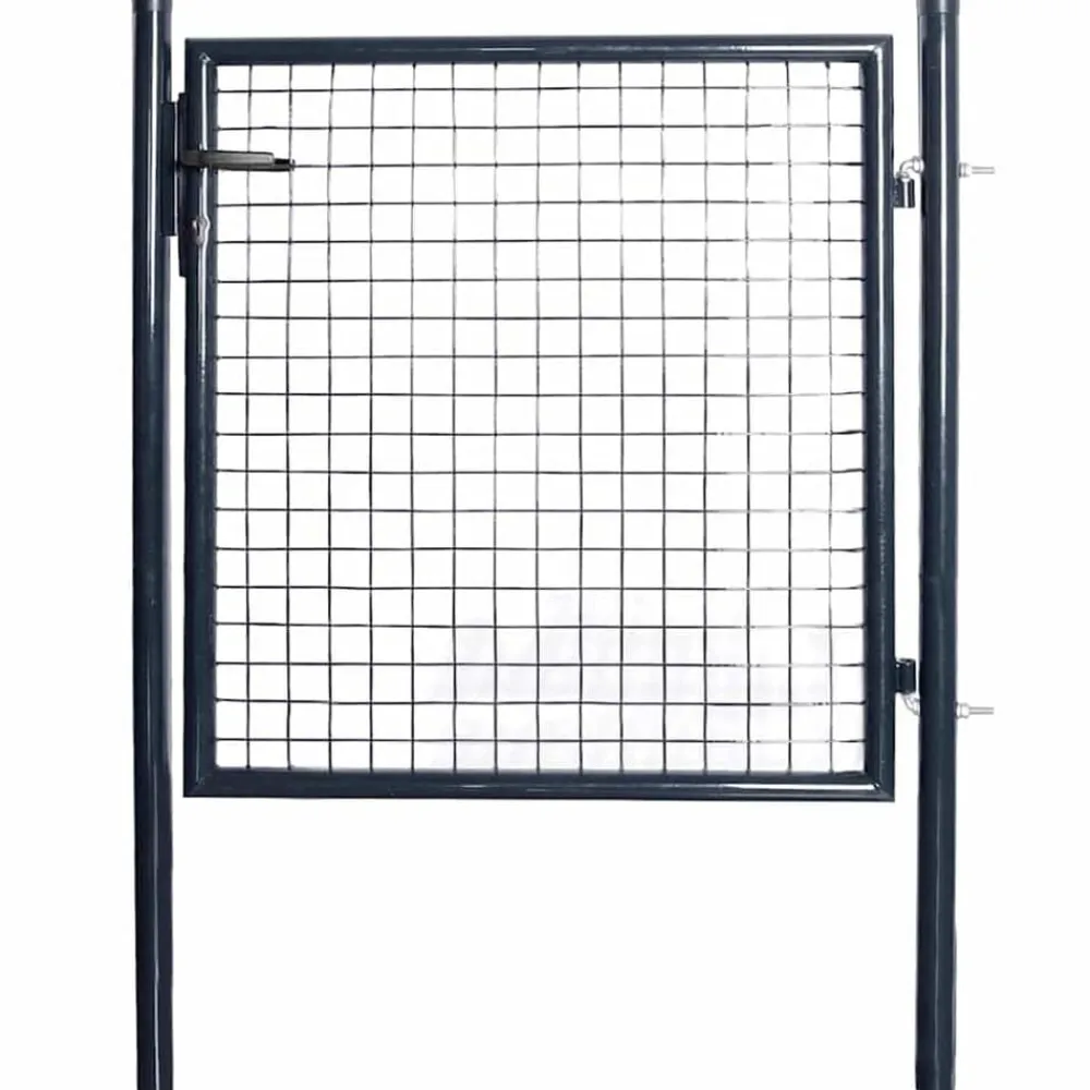 vidaXL Vallas De Jardín-Puerta de jardín de malla acero galvanizado 100x100 cm gris