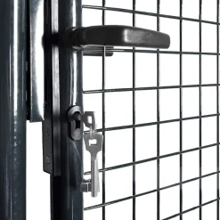vidaXL Vallas De Jardín-Puerta de jardín de malla acero galvanizado 100x100 cm gris
