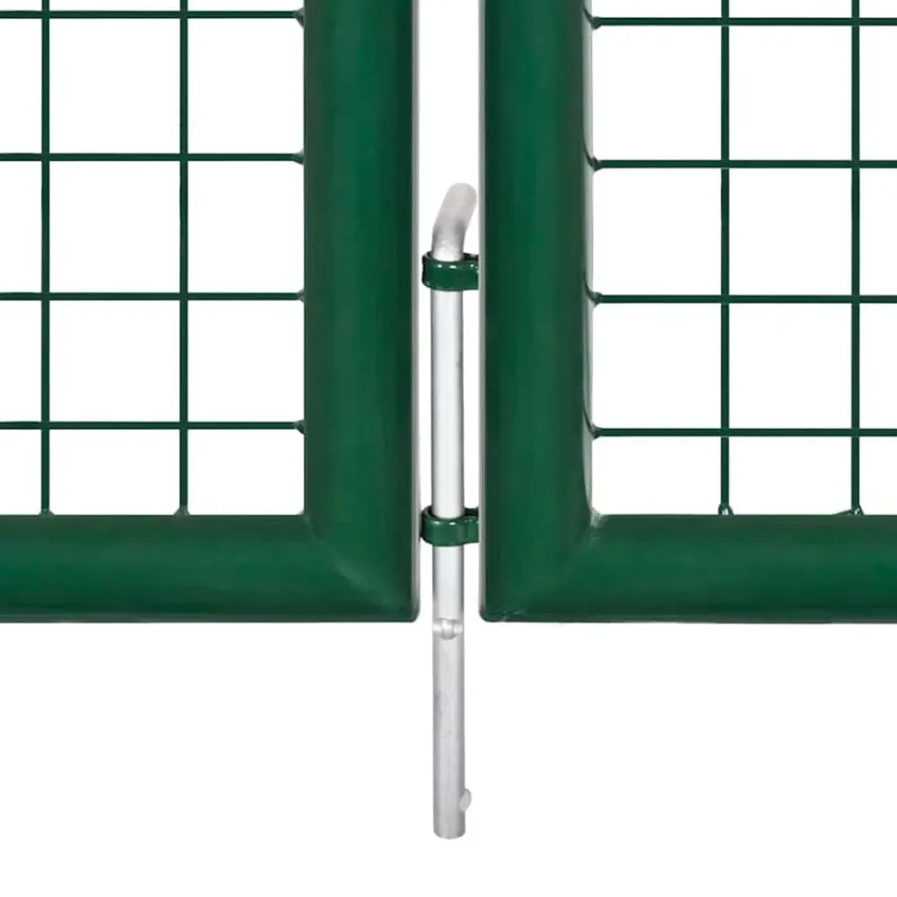 vidaXL Vallas De Jardín-Puerta de jardín de malla de acero 400x75 cm Verde