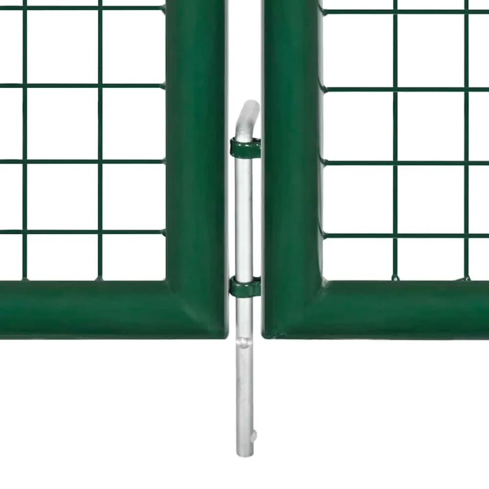 vidaXL Puerta de jardín de acero 350 x 75 cm Verde