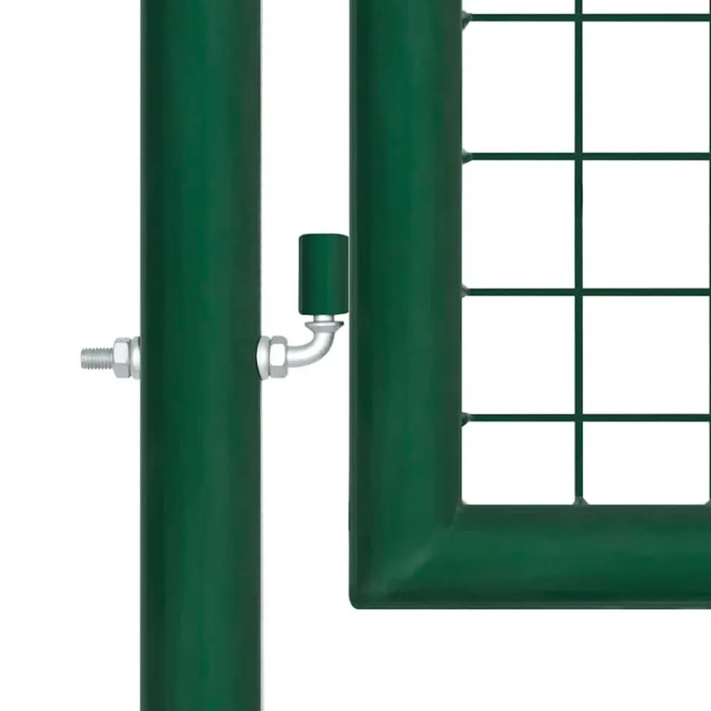 vidaXL Puerta de jardín de acero 350 x 75 cm Verde