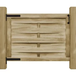 vidaXL Vallas De Jardín-Puerta de jardín madera de pino impregnada verde 100x75 cm