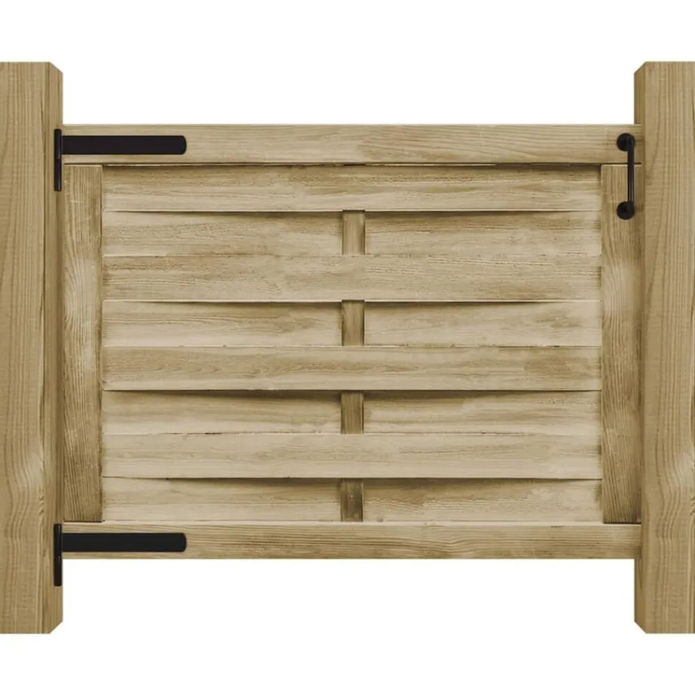 vidaXL Vallas De Jardín-Puerta de jardín madera de pino impregnada verde 100x75 cm