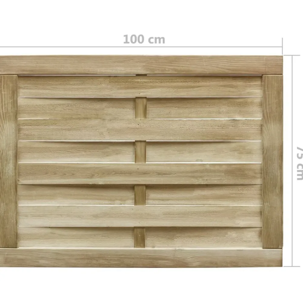 vidaXL Vallas De Jardín-Puerta de jardín madera de pino impregnada verde 100x75 cm