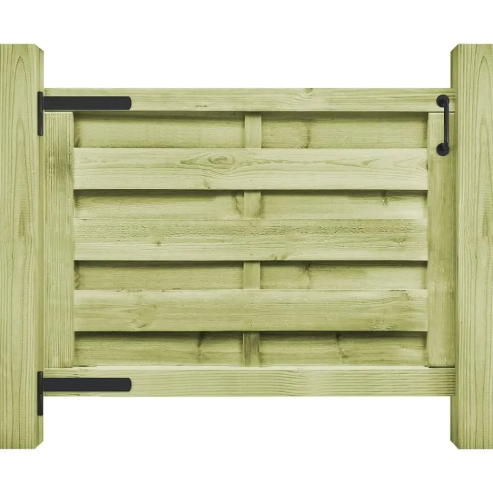 vidaXL Vallas De Jardín-Puerta de jardín madera de pino impregnada verde 100x75 cm