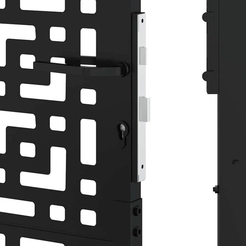 vidaXL Vallas De Jardín-Puerta de jardín negra 100x100 cm diseño de cruz de acero