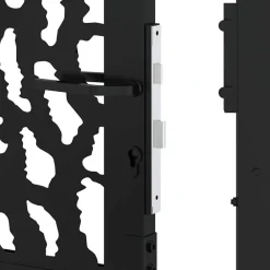 vidaXL Vallas De Jardín-Puerta de jardín negra 100x100 cm de acero con diseño de trazos