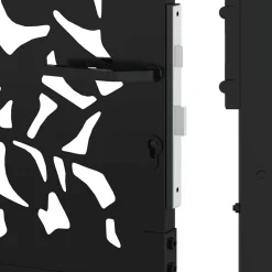 vidaXL Vallas De Jardín-Puerta de jardín negra 100x100 cm diseño de hojas de acero
