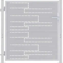 vidaXL Puerta de jardín Plateado 85 x 97 cm Acero inoxidable Online