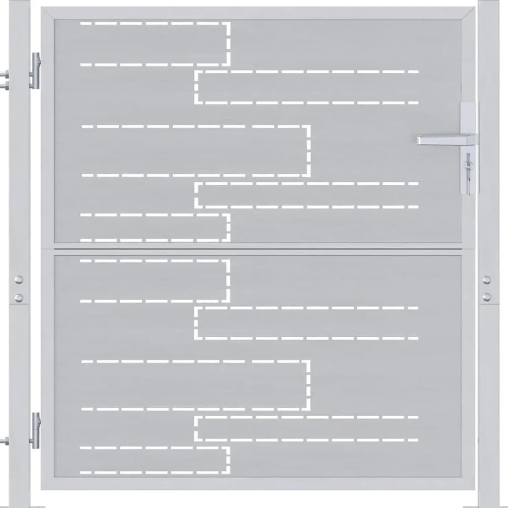 vidaXL Puerta de jardín Plateado 85 x 97 cm Acero inoxidable Online