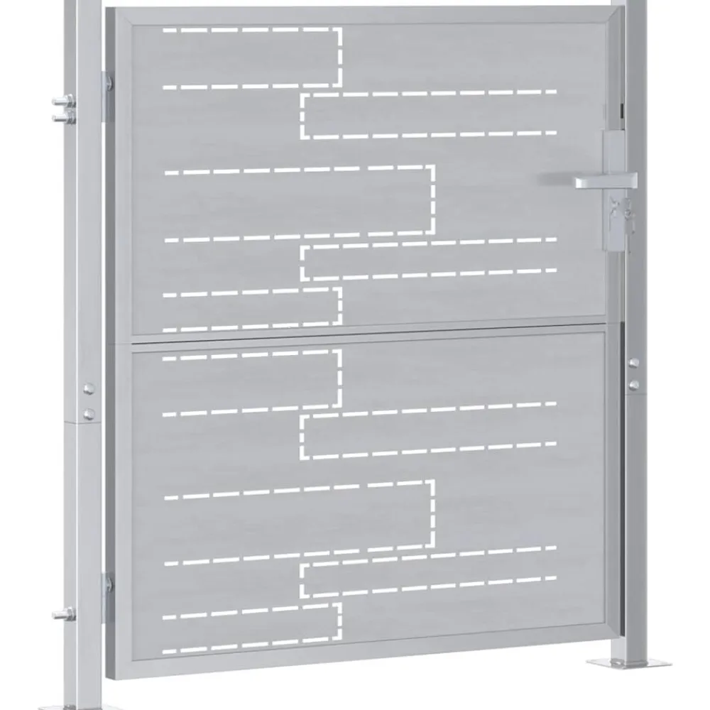 vidaXL Puerta de jardín Plateado 85 x 97 cm Acero inoxidable Online