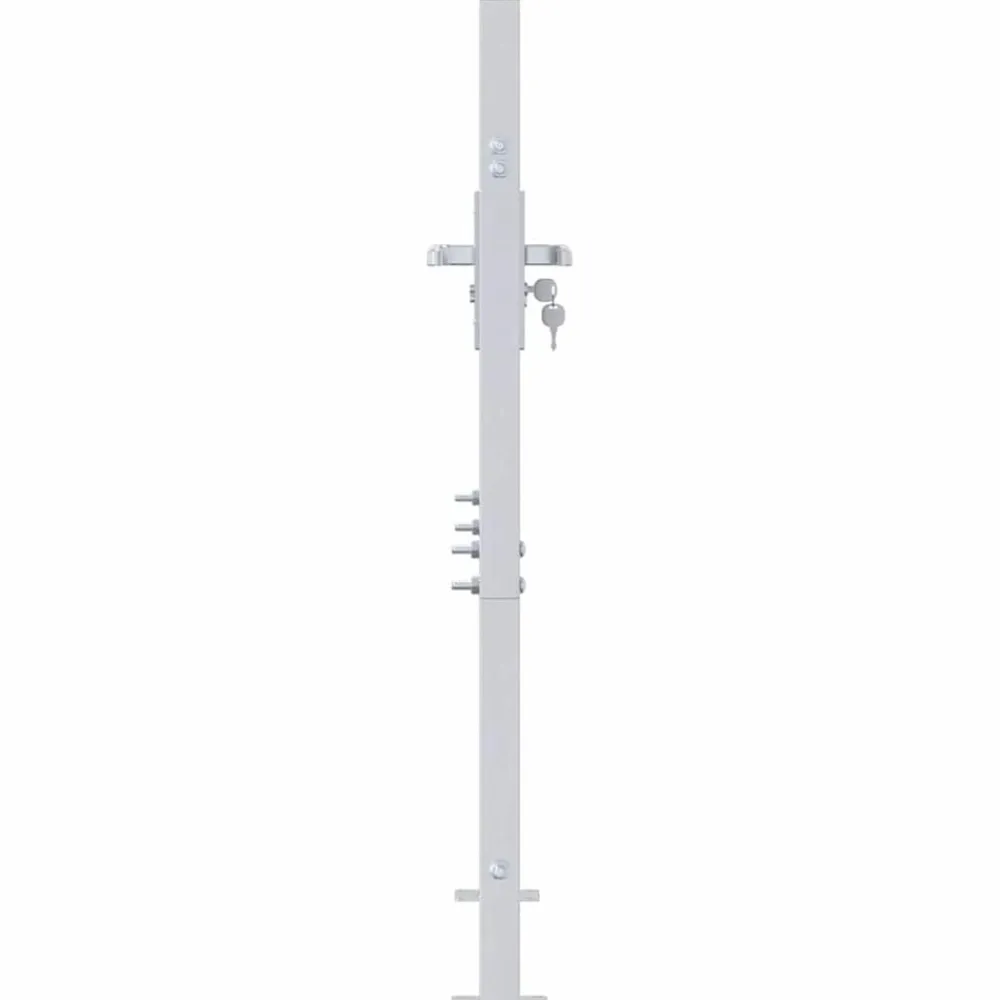 vidaXL Puerta de jardín Plateado 85 x 97 cm Acero inoxidable Online