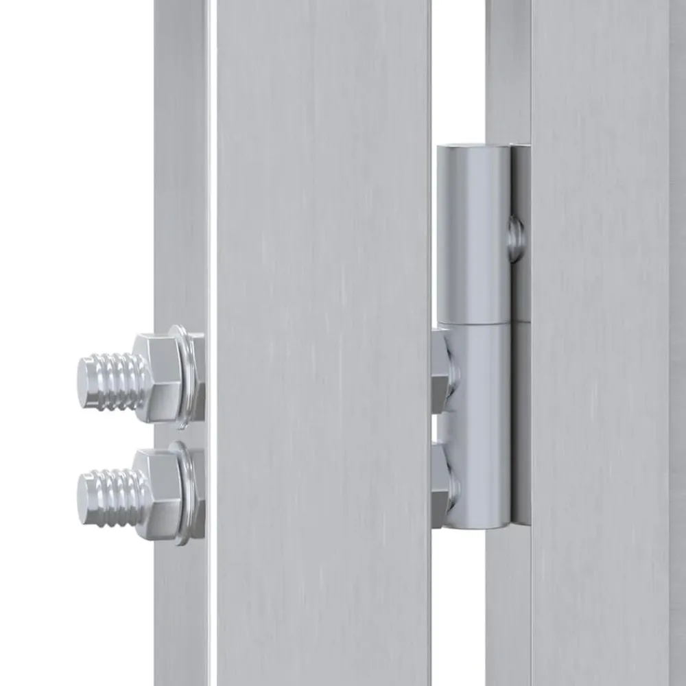vidaXL Puerta de jardín Plateado 85 x 97 cm Acero inoxidable Online