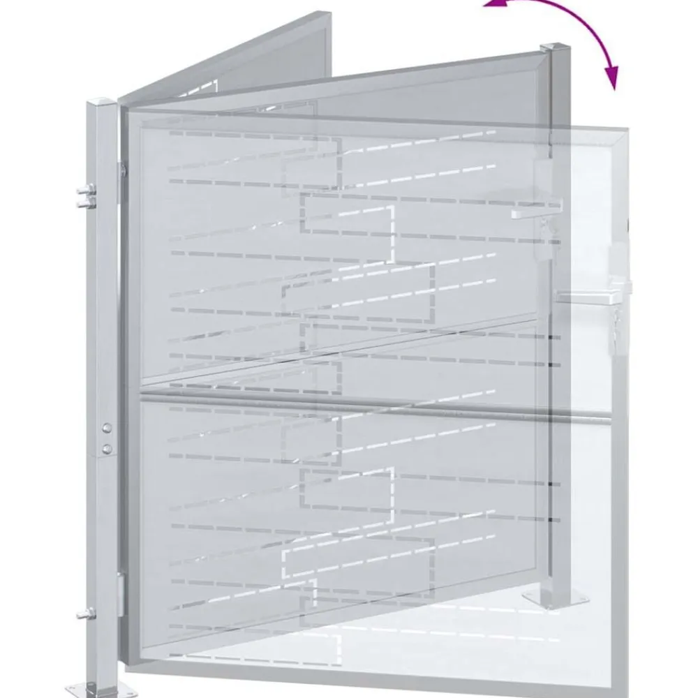 vidaXL Puerta de jardín Plateado 85 x 97 cm Acero inoxidable Online