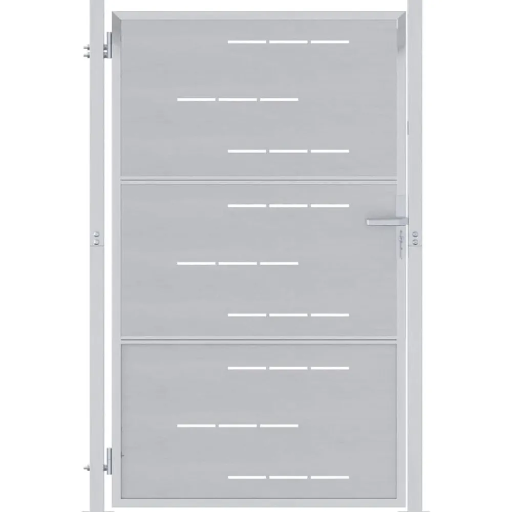 vidaXL Vallas De Jardín-Puerta de jardín Plateado 85 x 120 cm Acero inoxidable
