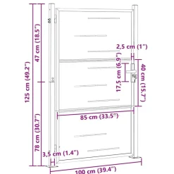 vidaXL Vallas De Jardín-Puerta de jardín Plateado 85 x 120 cm Acero inoxidable
