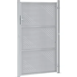 vidaXL Vallas De Jardín-Puerta de jardín Plateado 85 x 144 cm Acero inoxidable
