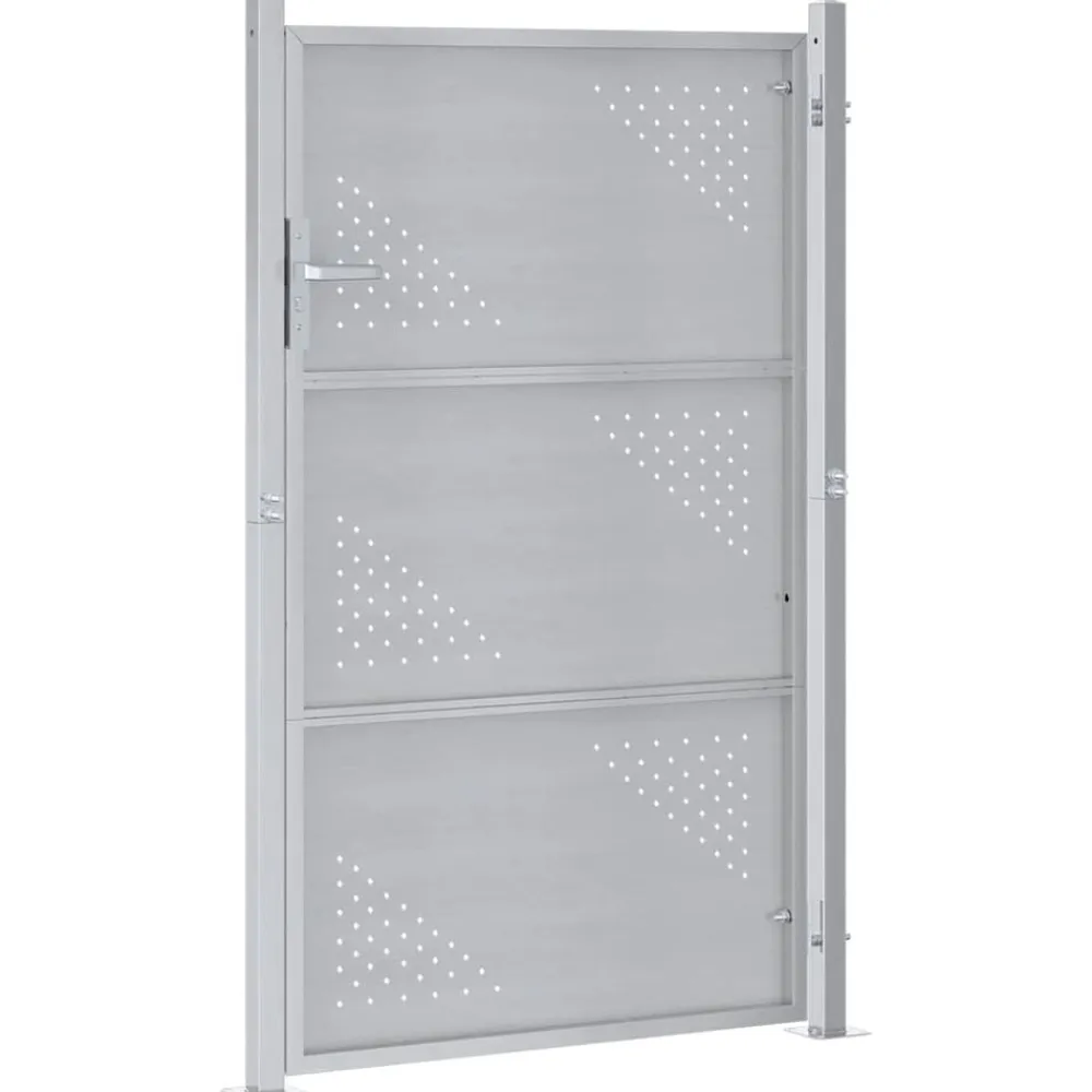 vidaXL Vallas De Jardín-Puerta de jardín Plateado 85 x 144 cm Acero inoxidable